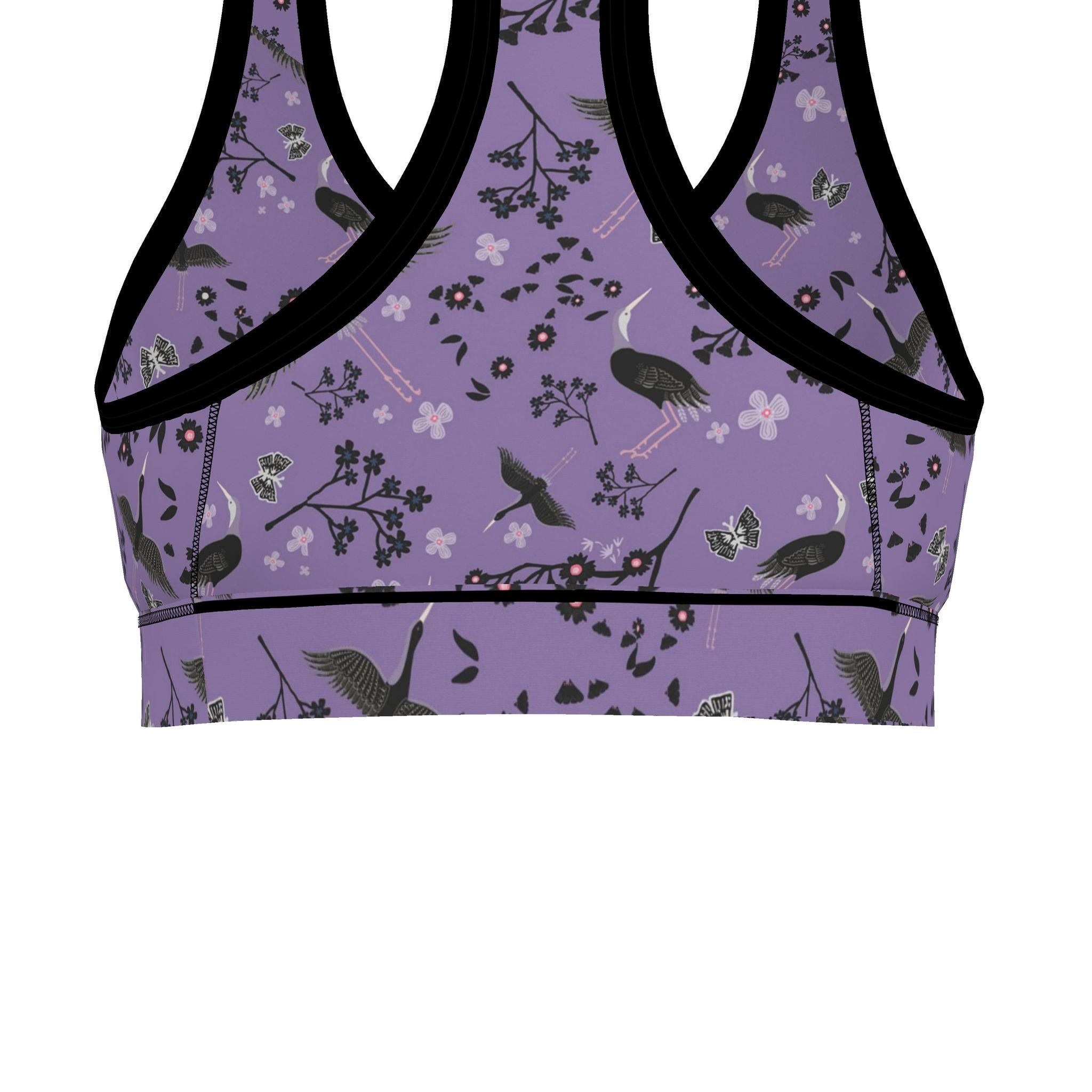 Women's Low Impact Sports Bra — White Crane Amethyst