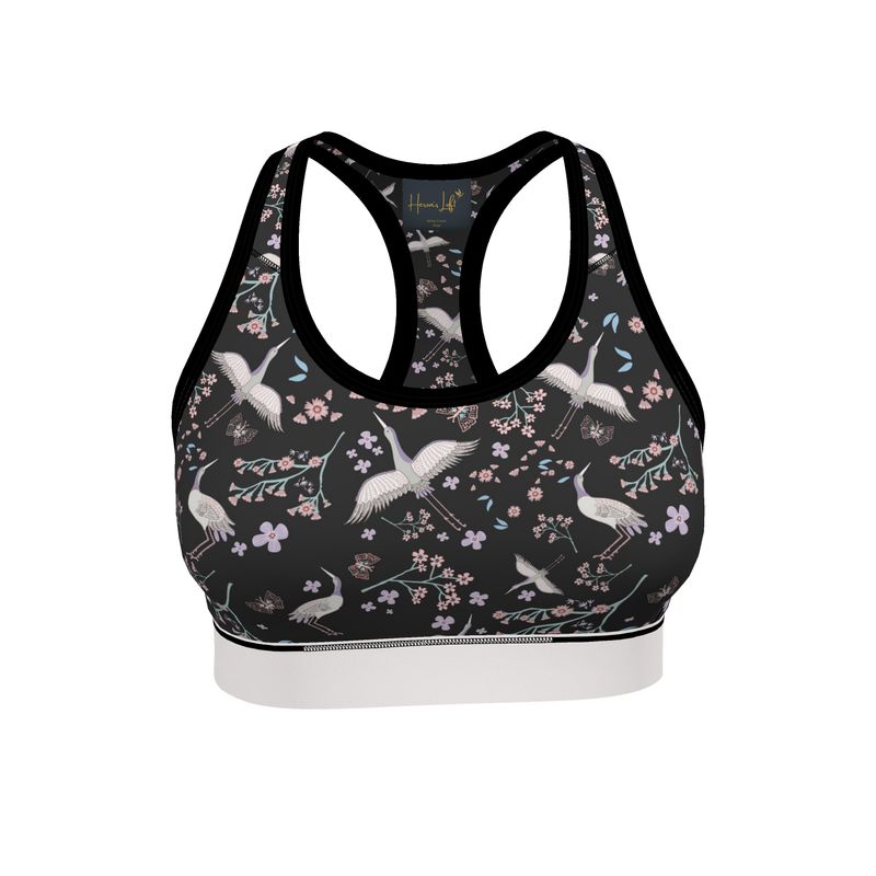 White Crane Onyx Women's Low Impact Sports Bra