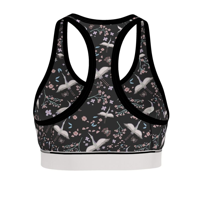 White Crane Onyx Women's Low Impact Sports Bra
