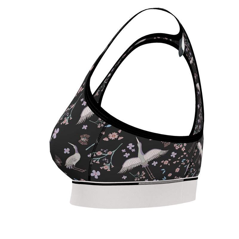 White Crane Onyx Women's Low Impact Sports Bra