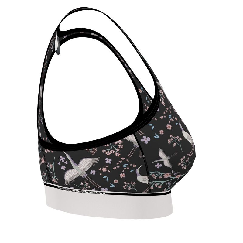 White Crane Onyx Women's Low Impact Sports Bra