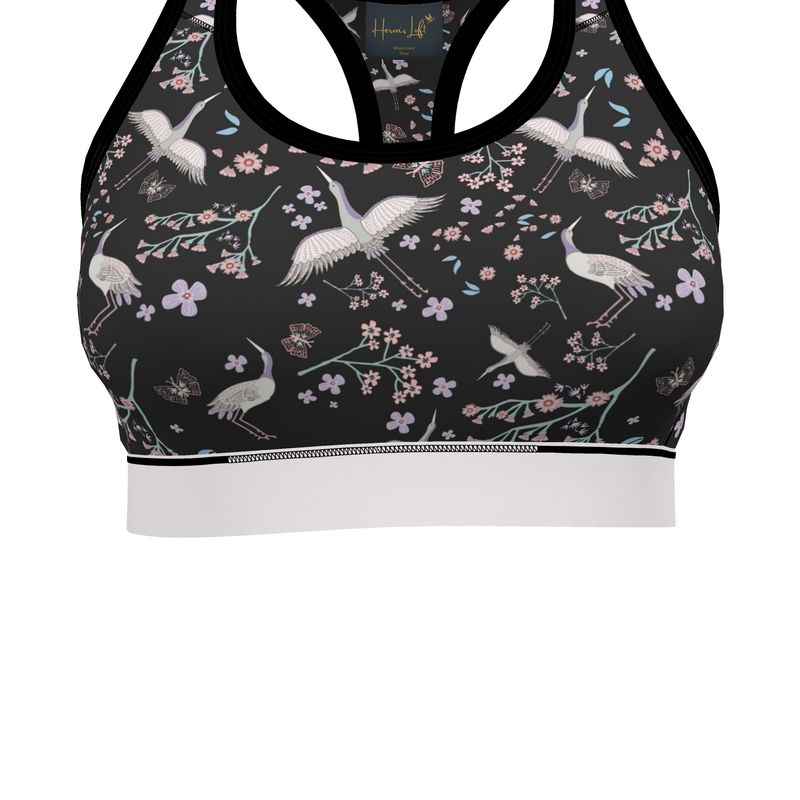 White Crane Onyx Women's Low Impact Sports Bra