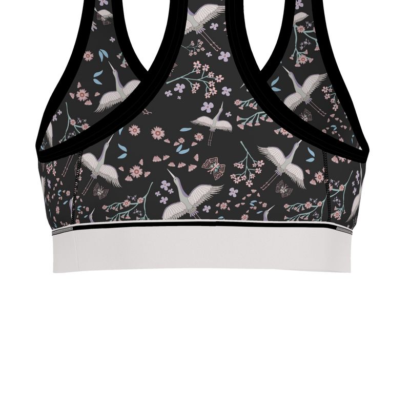 White Crane Onyx Women's Low Impact Sports Bra