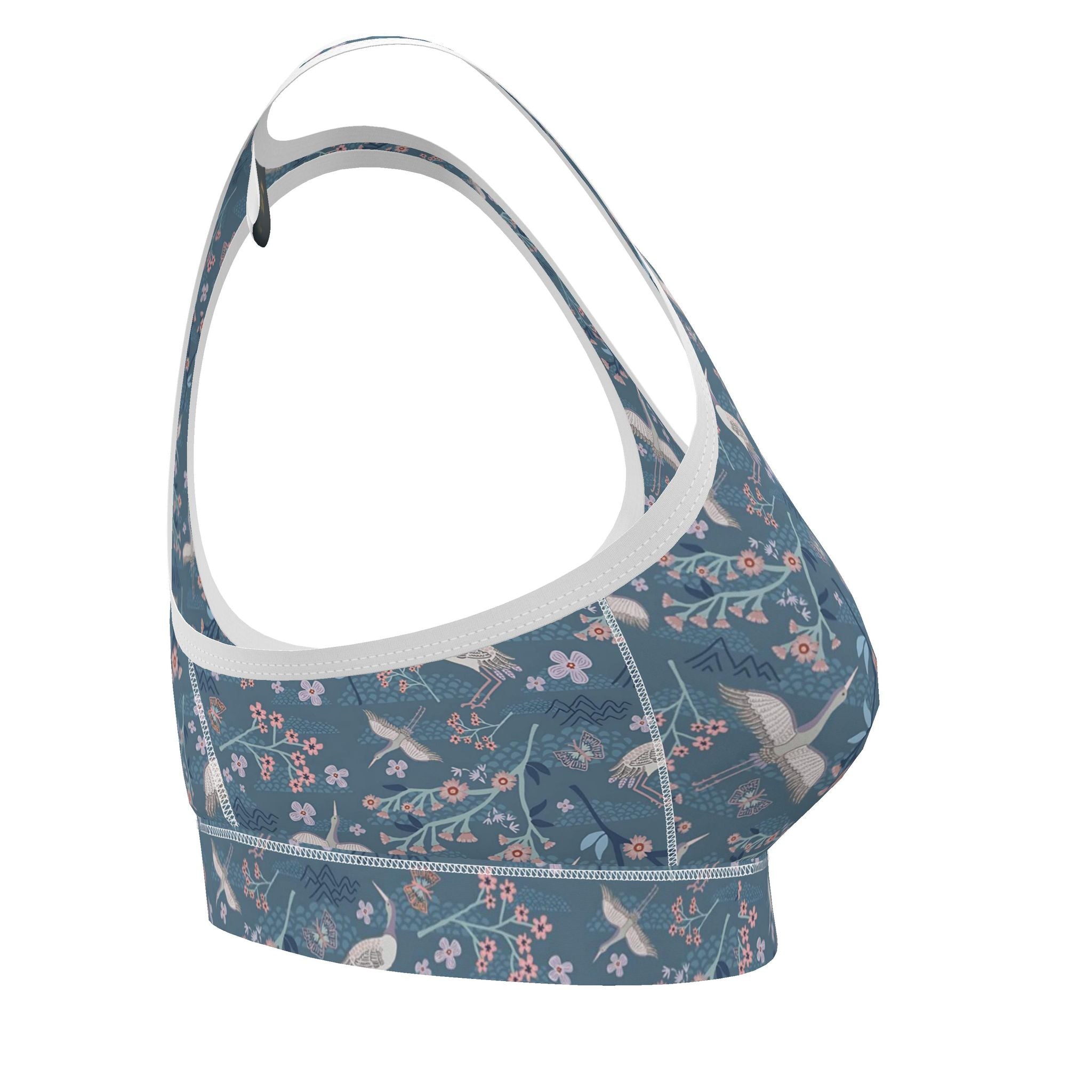 Women's Low Impact Sports Bra — White Crane