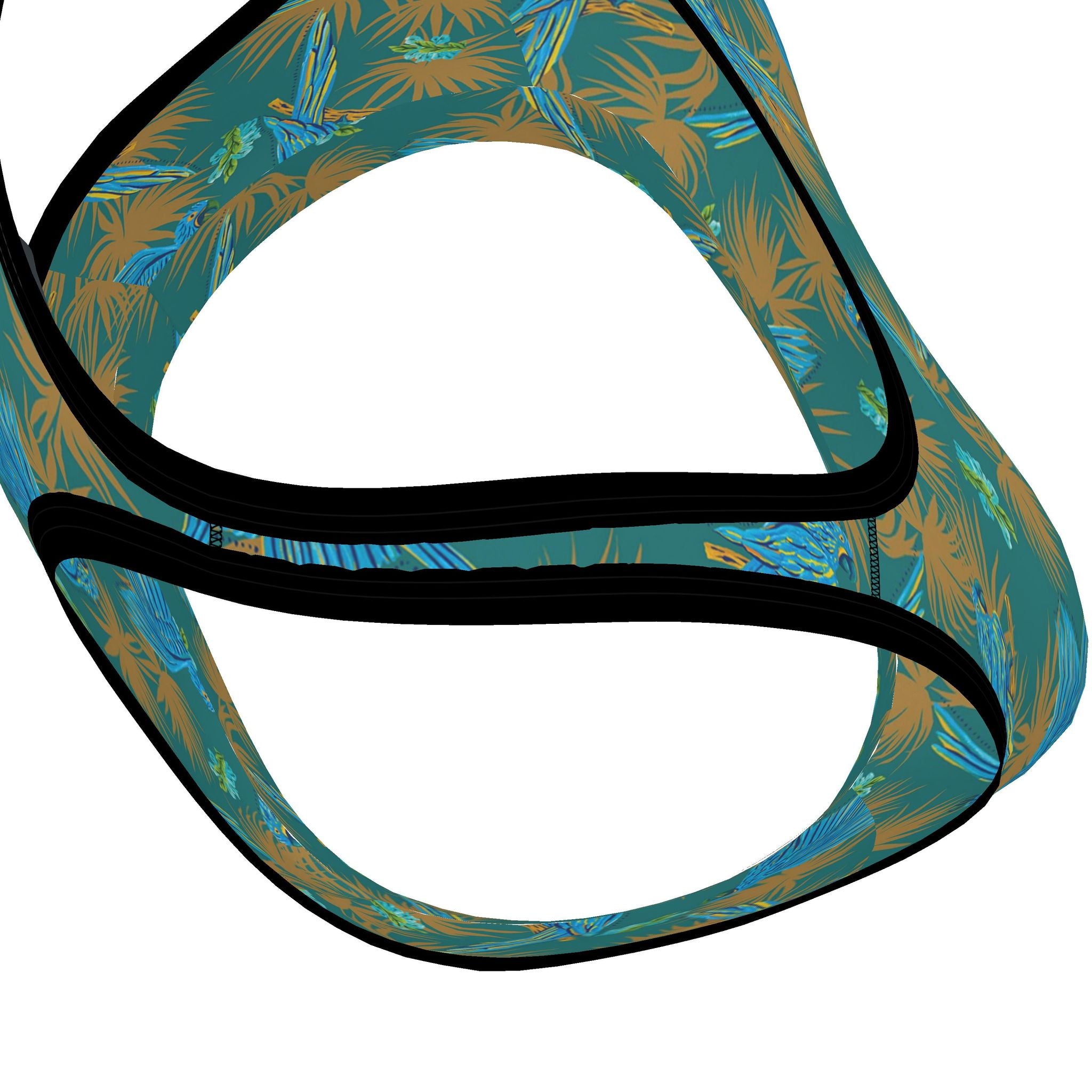 Women's Low Impact Sports Bra — Tropical Macaw Palm Teal