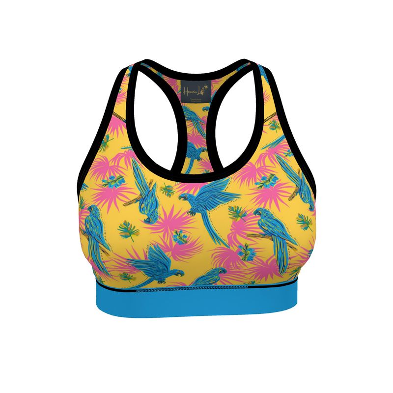 Tropical Macaw Sunny Fuchsia Women's Low Impact Sports Bra