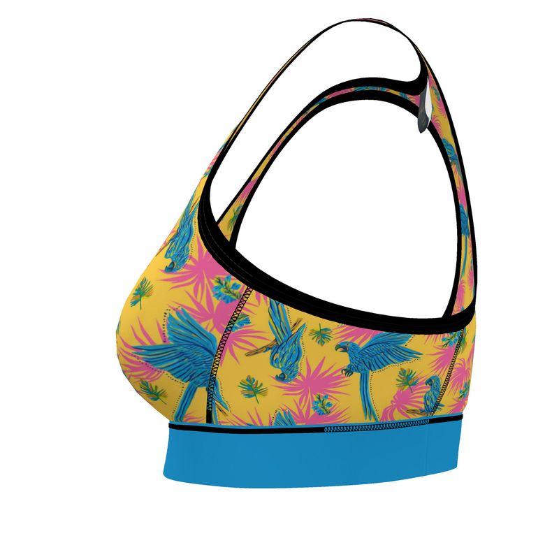 Tropical Macaw Sunny Fuchsia Women's Low Impact Sports Bra