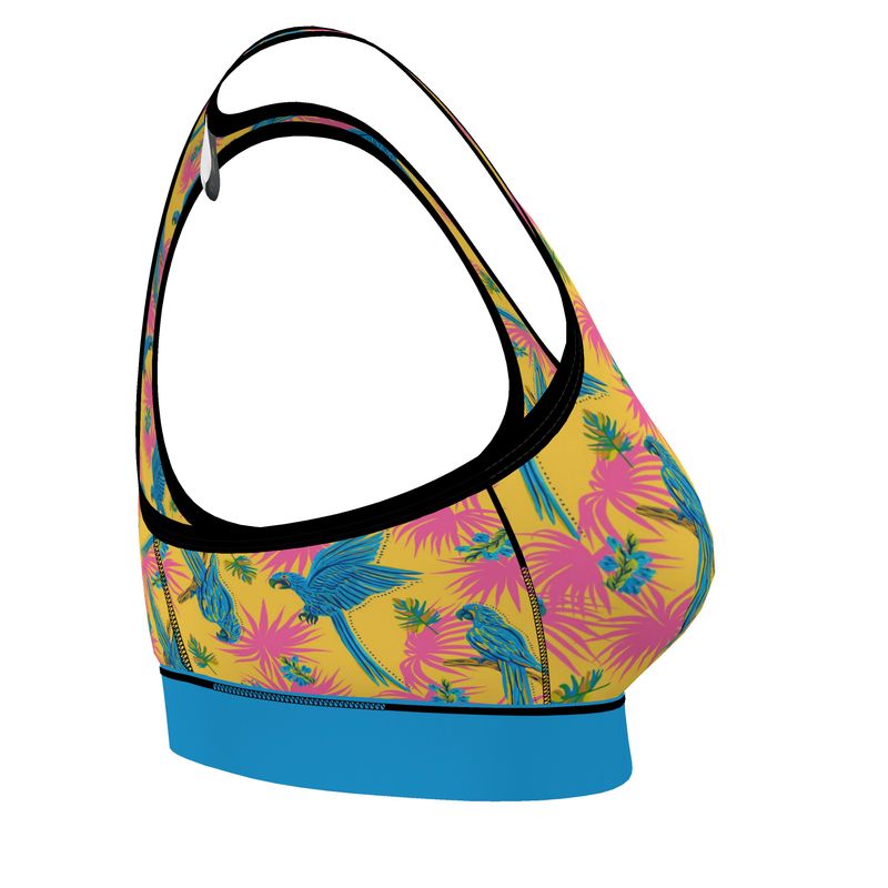 Tropical Macaw Sunny Fuchsia Women's Low Impact Sports Bra