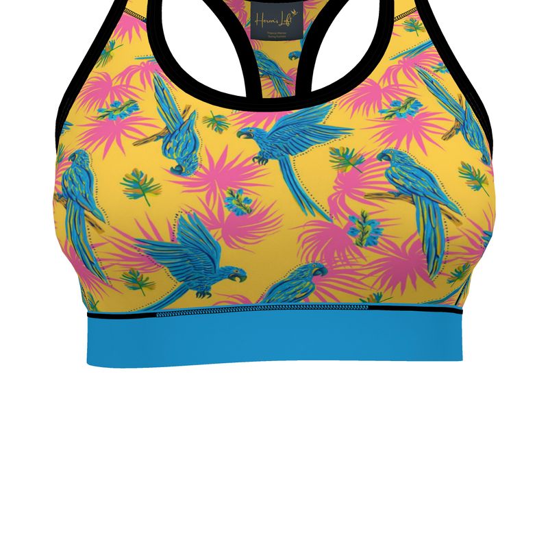 Tropical Macaw Sunny Fuchsia Women's Low Impact Sports Bra