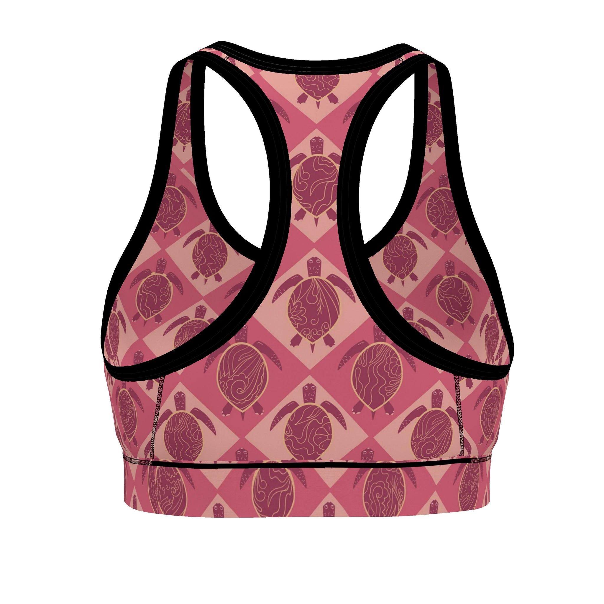 Women's Low Impact Sports Bra — Topo Turtles Rosé Tide