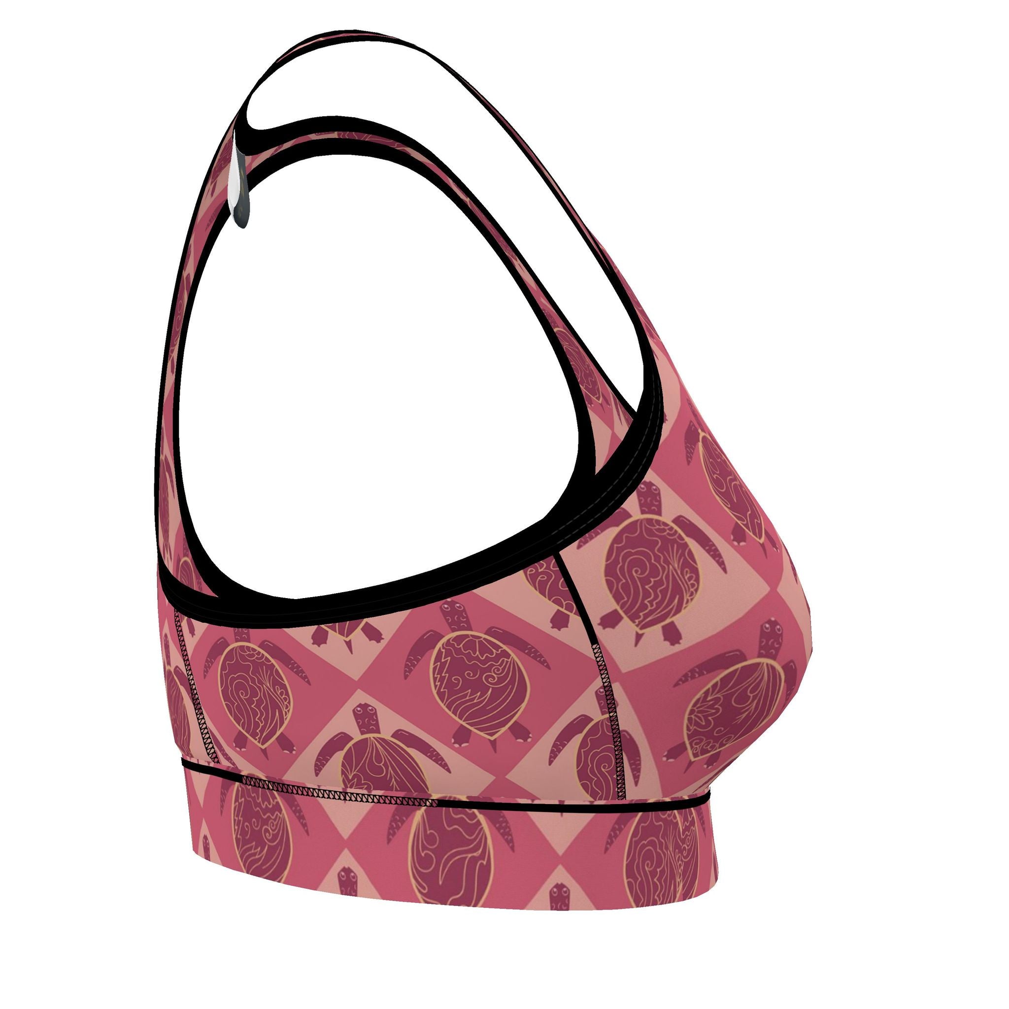 Women's Low Impact Sports Bra — Topo Turtles Rosé Tide