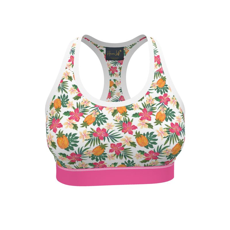 Pineapple Paradise Coral Dreams Women's Low Impact Sports Bra