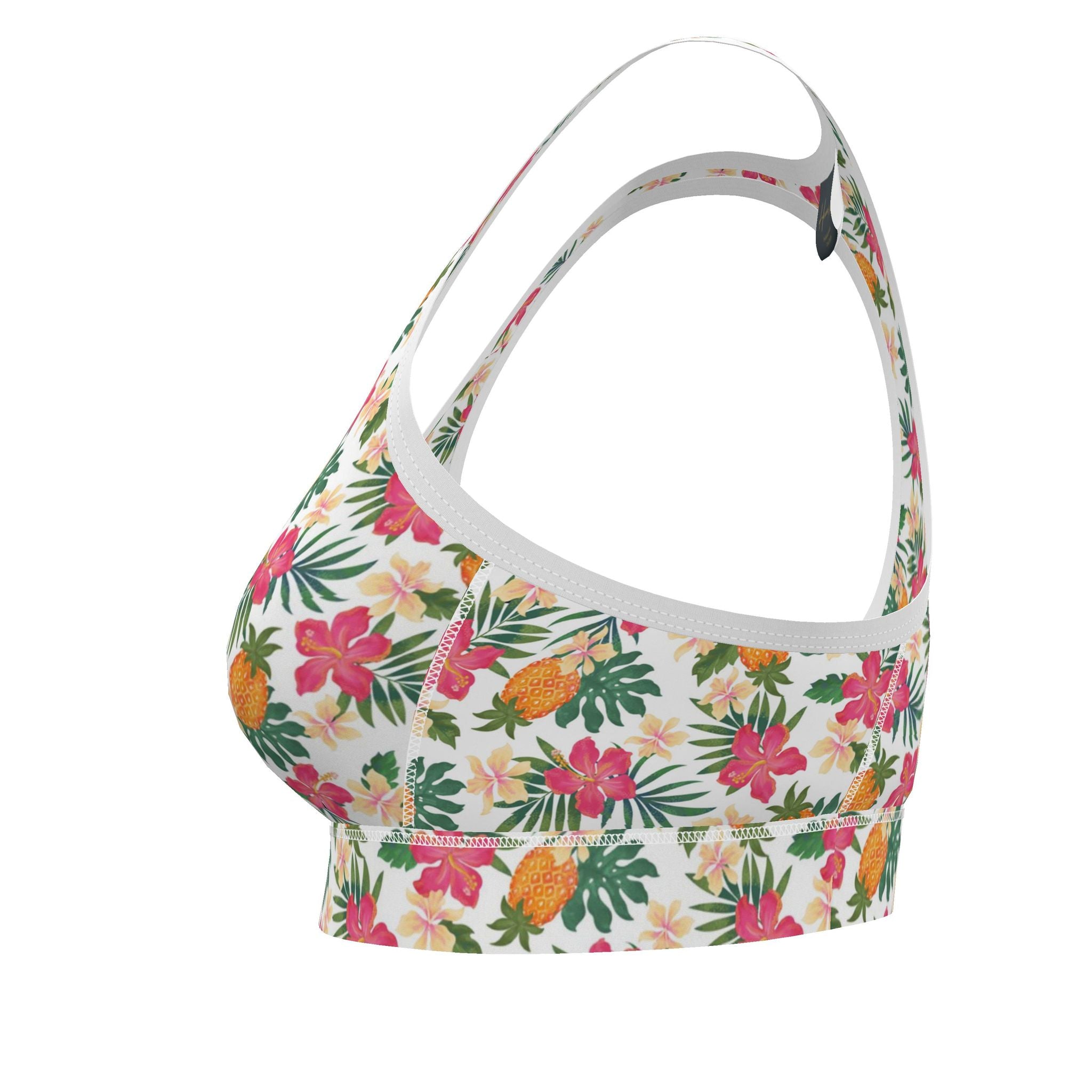 Women's Low Impact Sports Bra — Pineapple Paradise Coral Dreams