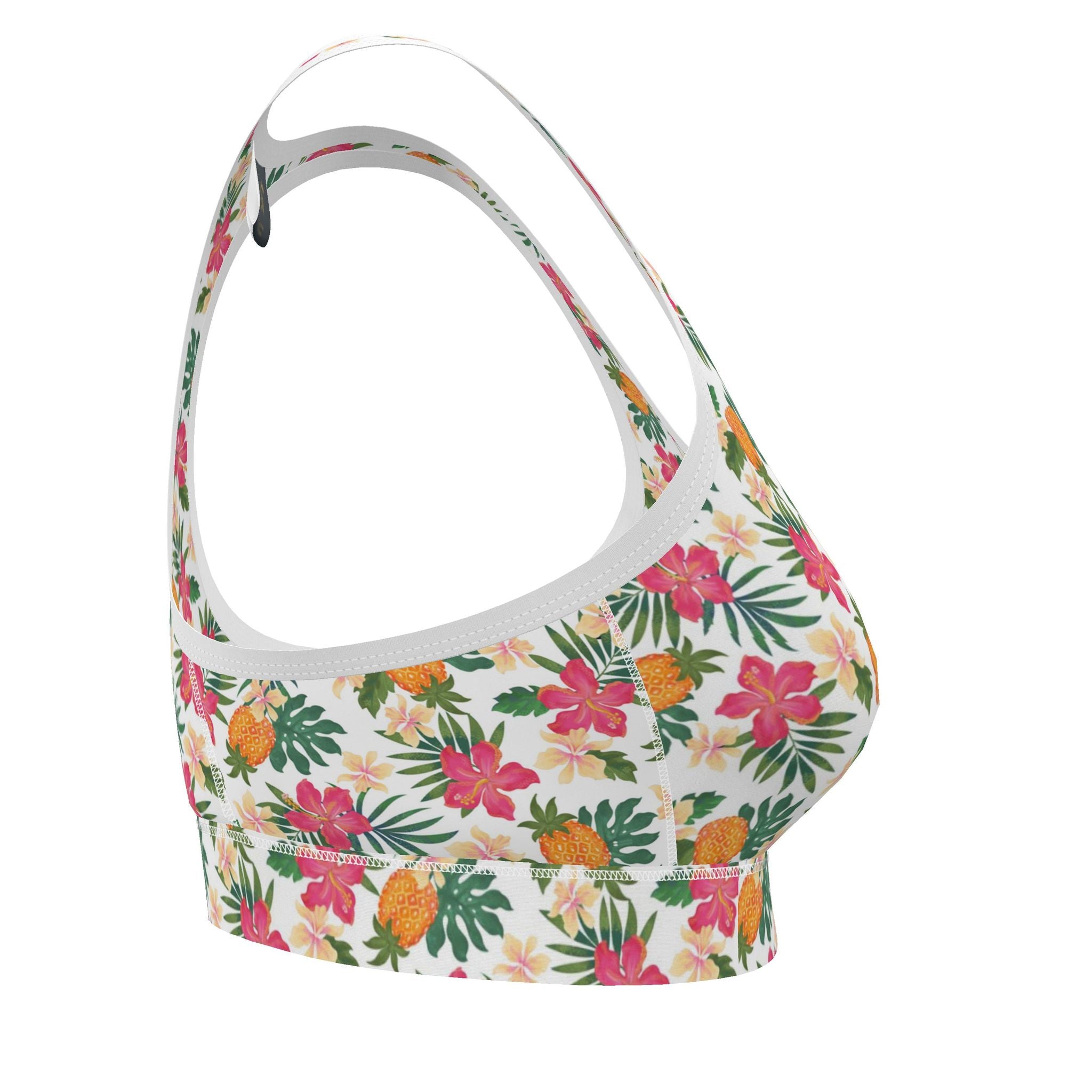Women's Low Impact Sports Bra — Pineapple Paradise Coral Dreams