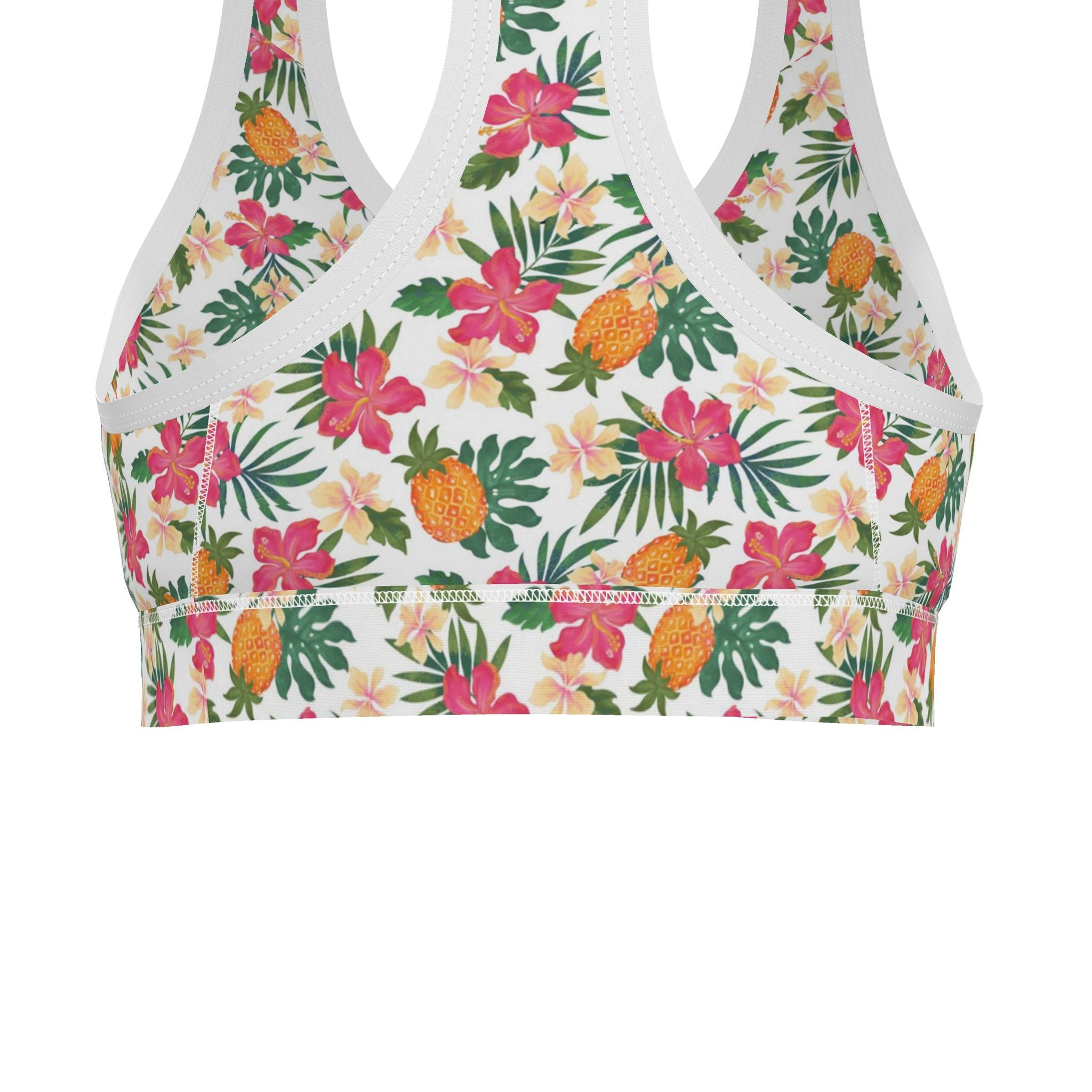 Women's Low Impact Sports Bra — Pineapple Paradise Coral Dreams