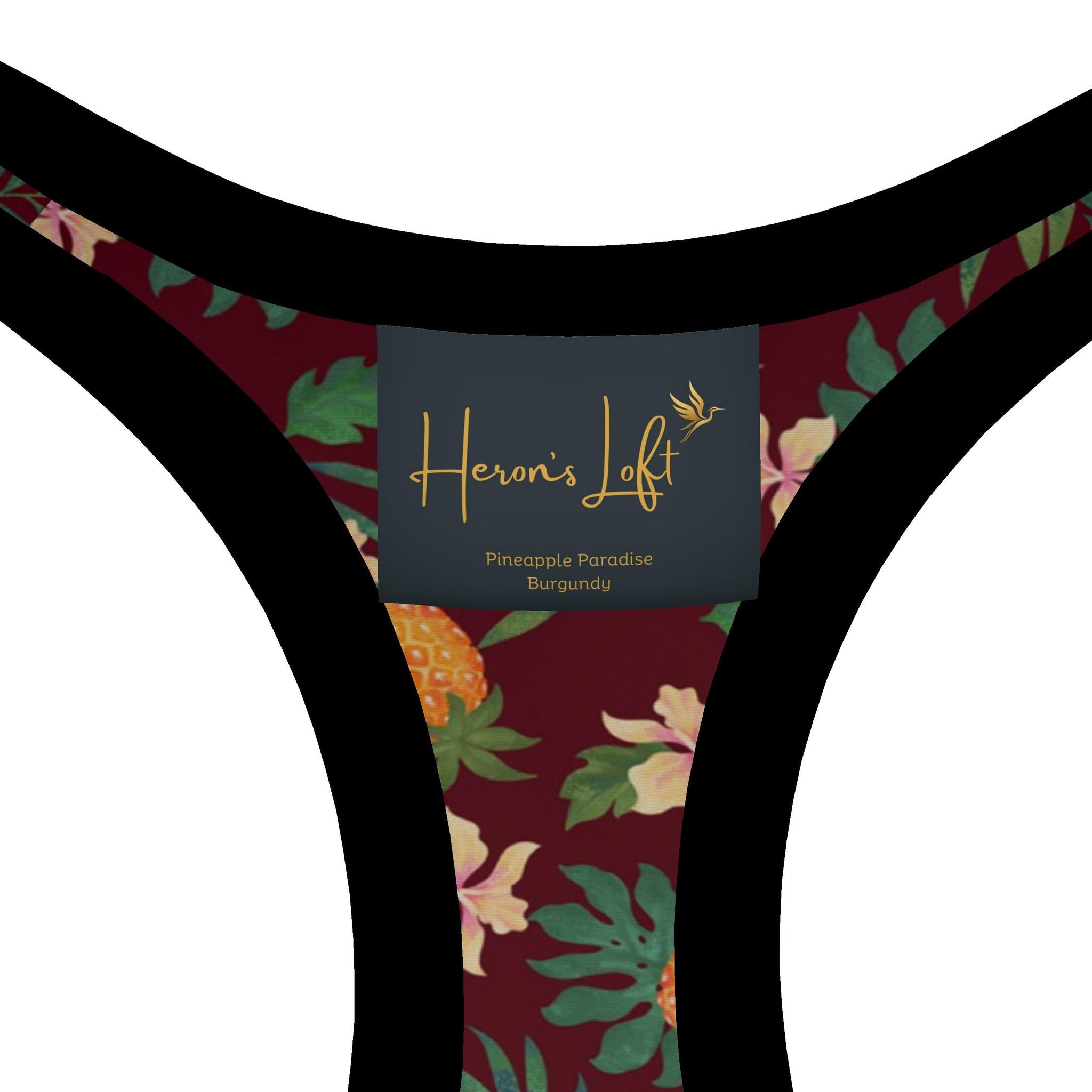 Women's Low Impact Sports Bra — Pineapple Paradise Burgundy