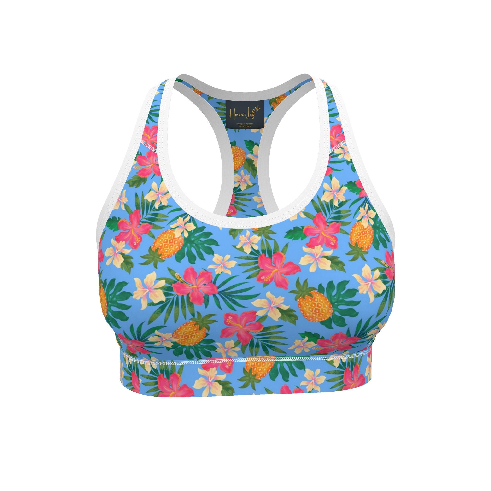 Women's Low Impact Sports Bra — Pineapple Paradise Island Breeze