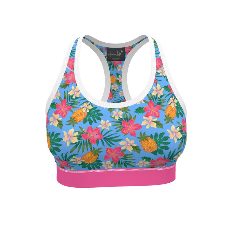 Pineapple Paradise Island Breeze Women's Low Impact Sports Bra