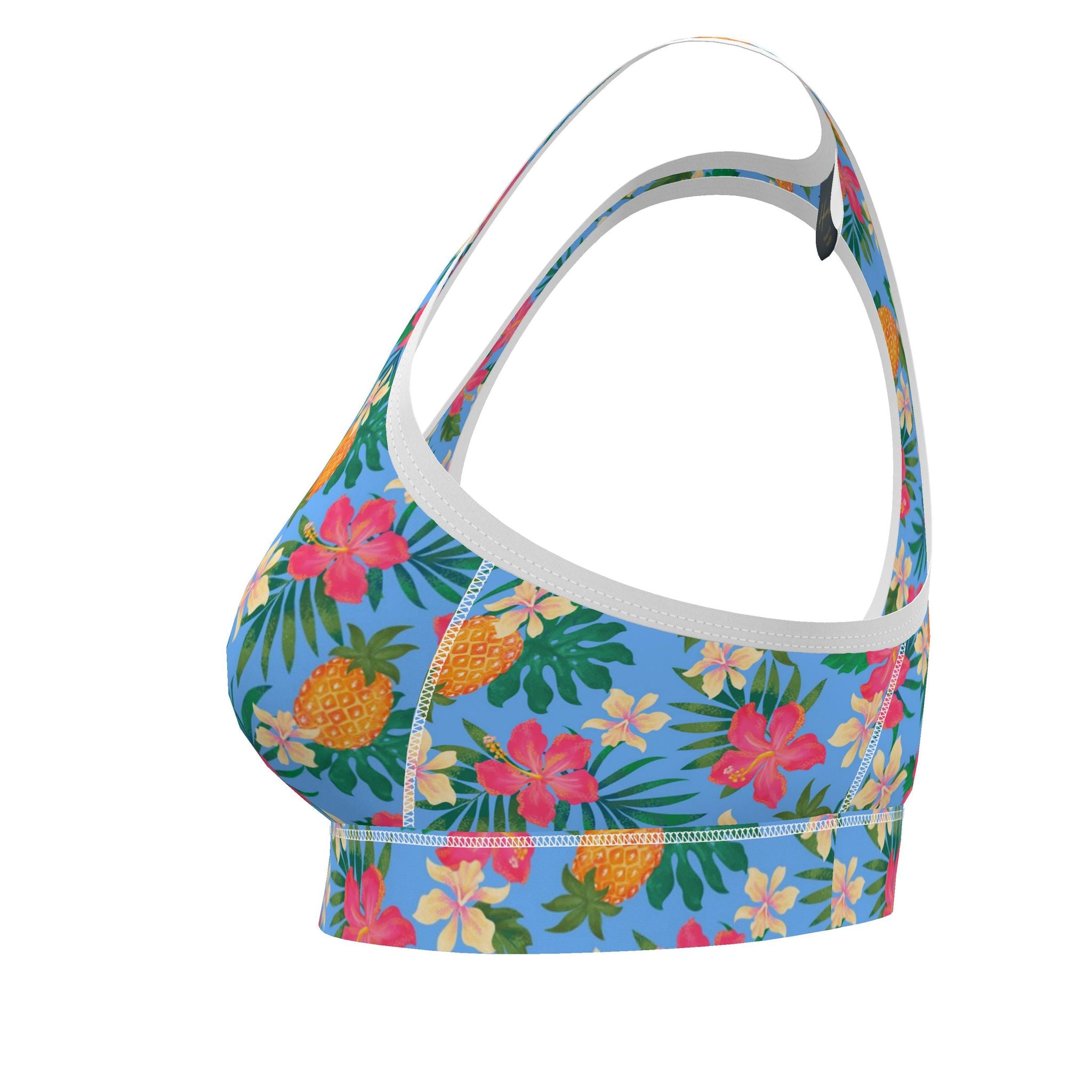 Women's Low Impact Sports Bra — Pineapple Paradise Island Breeze