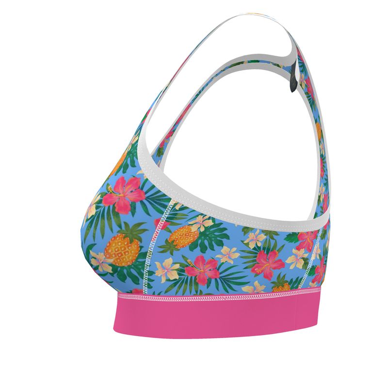 Pineapple Paradise Island Breeze Women's Low Impact Sports Bra
