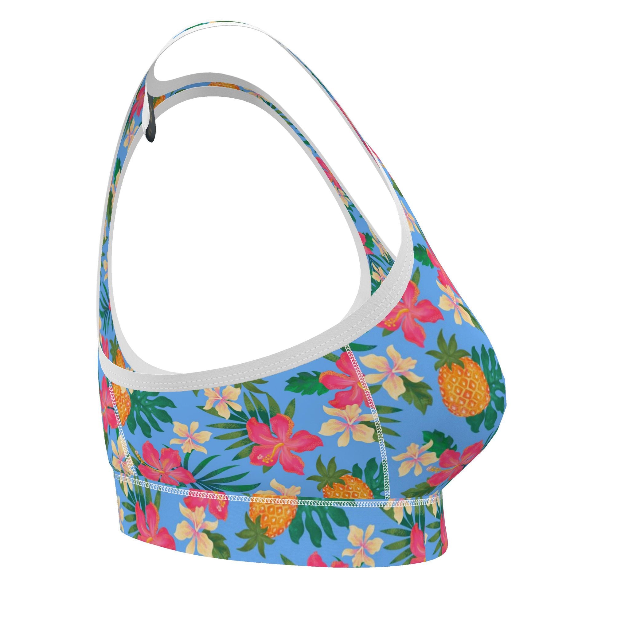 Women's Low Impact Sports Bra — Pineapple Paradise Island Breeze