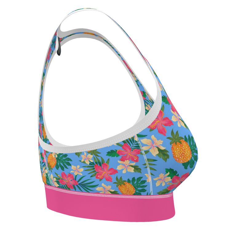Pineapple Paradise Island Breeze Women's Low Impact Sports Bra