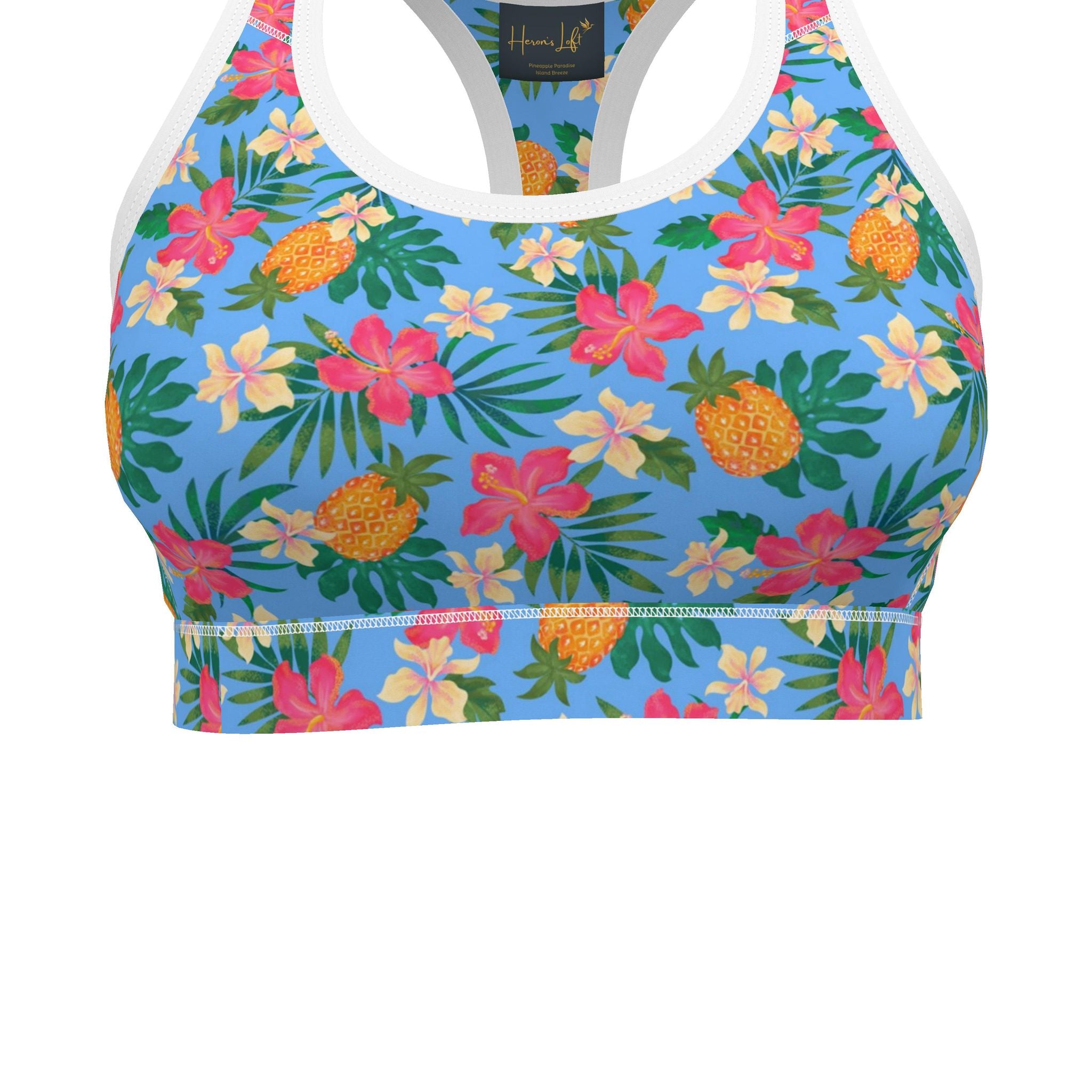 Women's Low Impact Sports Bra — Pineapple Paradise Island Breeze