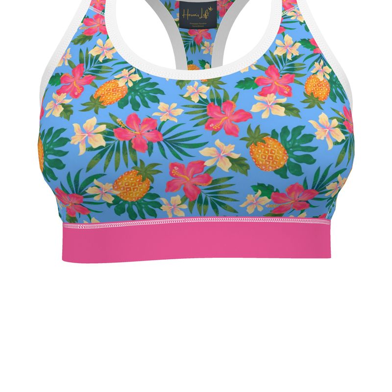 Pineapple Paradise Island Breeze Women's Low Impact Sports Bra