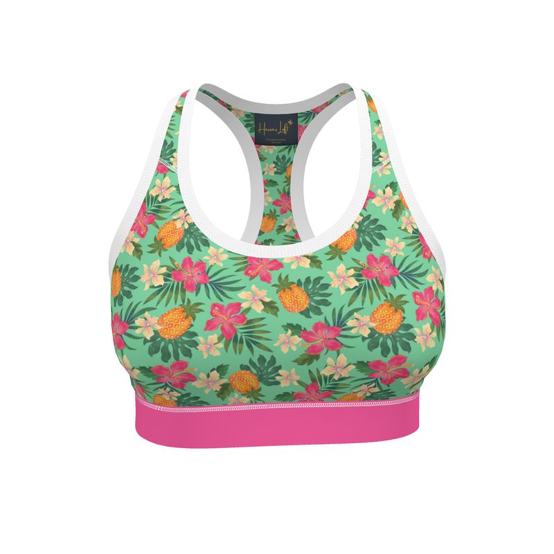 Pineapple Paradise Aloe Mist Women's Low Impact Sports Bra