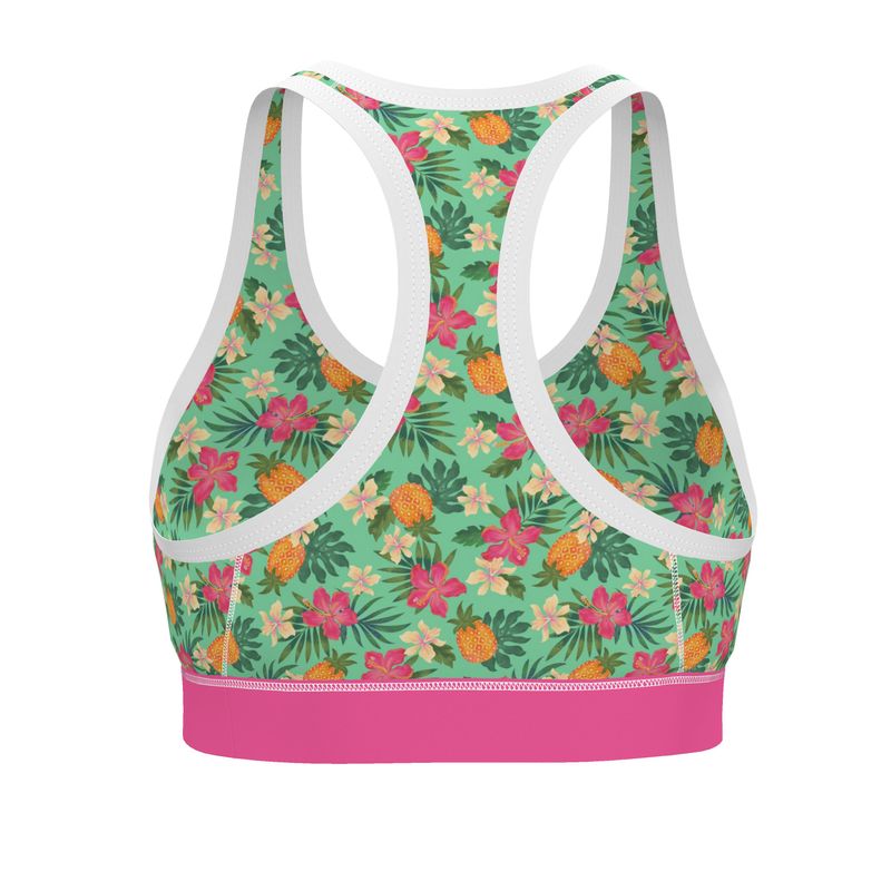 Pineapple Paradise Aloe Mist Women's Low Impact Sports Bra