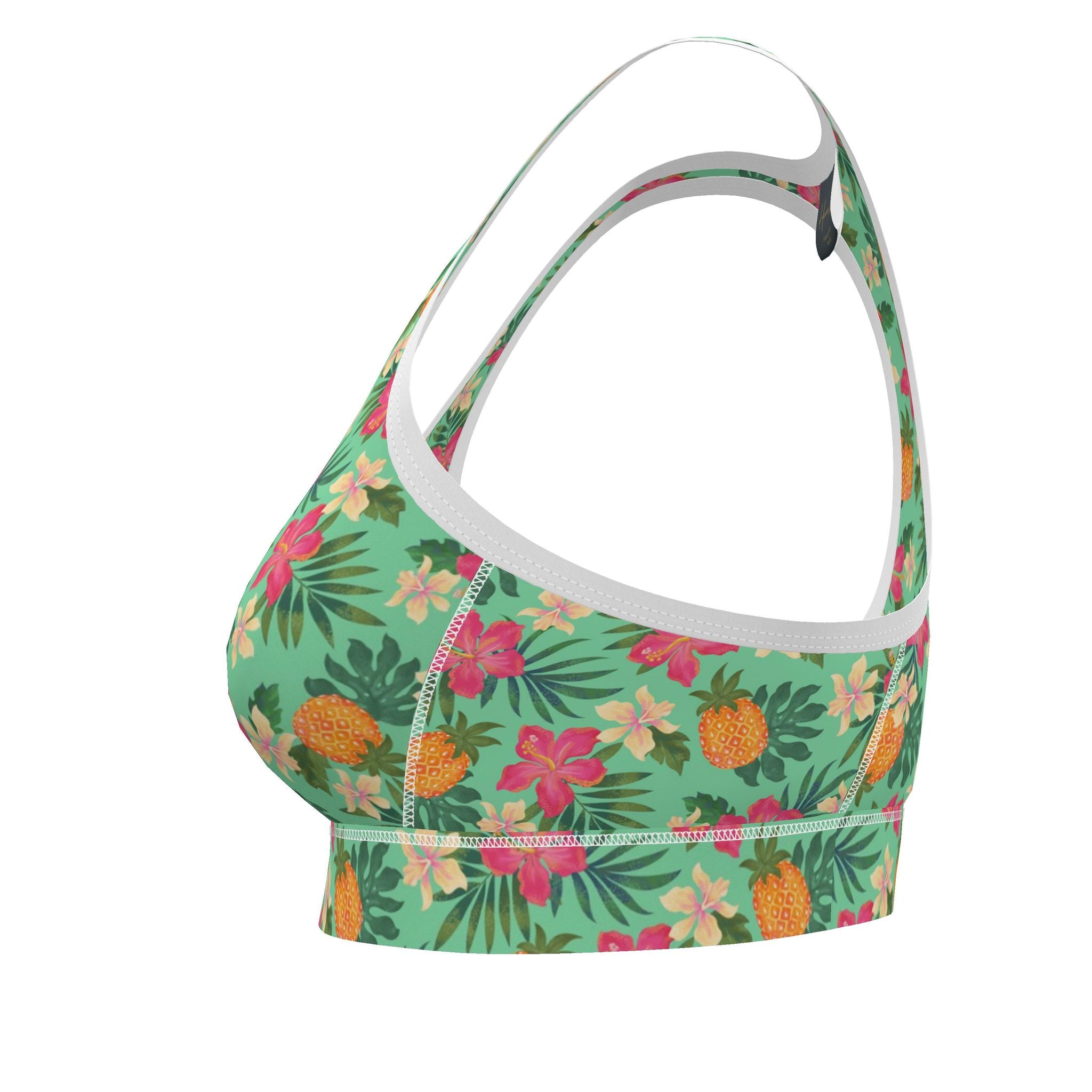Women's Low Impact Sports Bra — Pineapple Paradise Aloe Mist