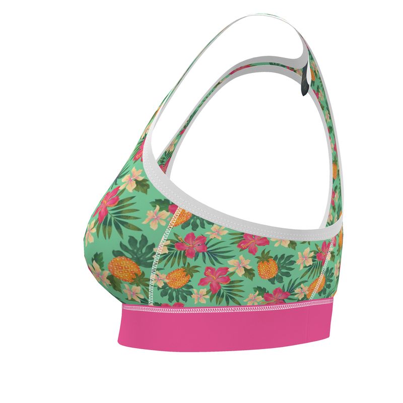 Pineapple Paradise Aloe Mist Women's Low Impact Sports Bra