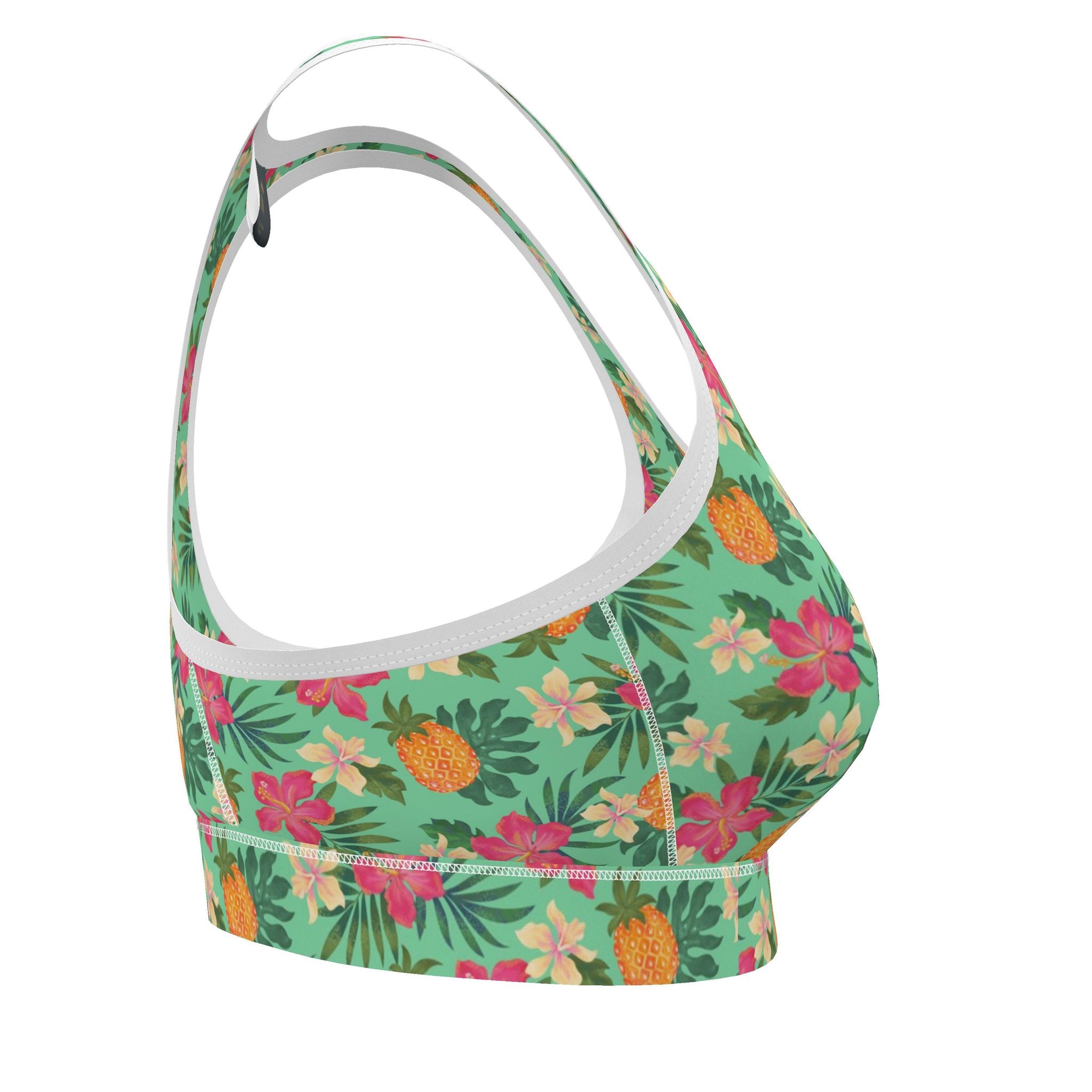 Women's Low Impact Sports Bra — Pineapple Paradise Aloe Mist