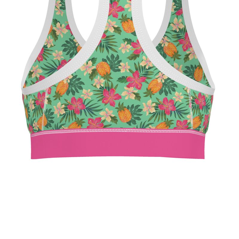 Pineapple Paradise Aloe Mist Women's Low Impact Sports Bra