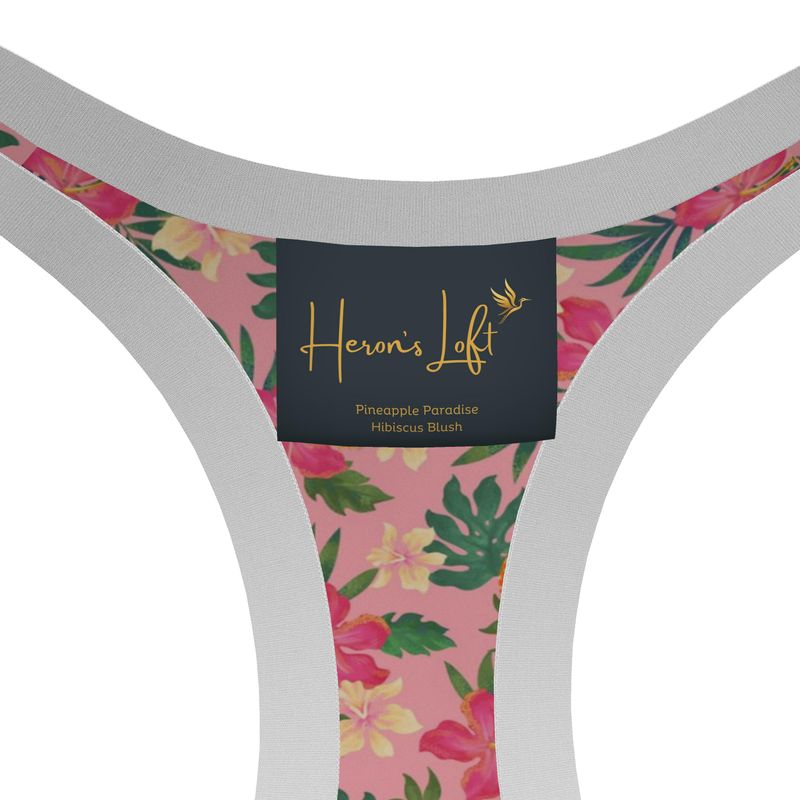Pineapple Paradise Hibiscus Blush Women's Low Impact Sports Bra