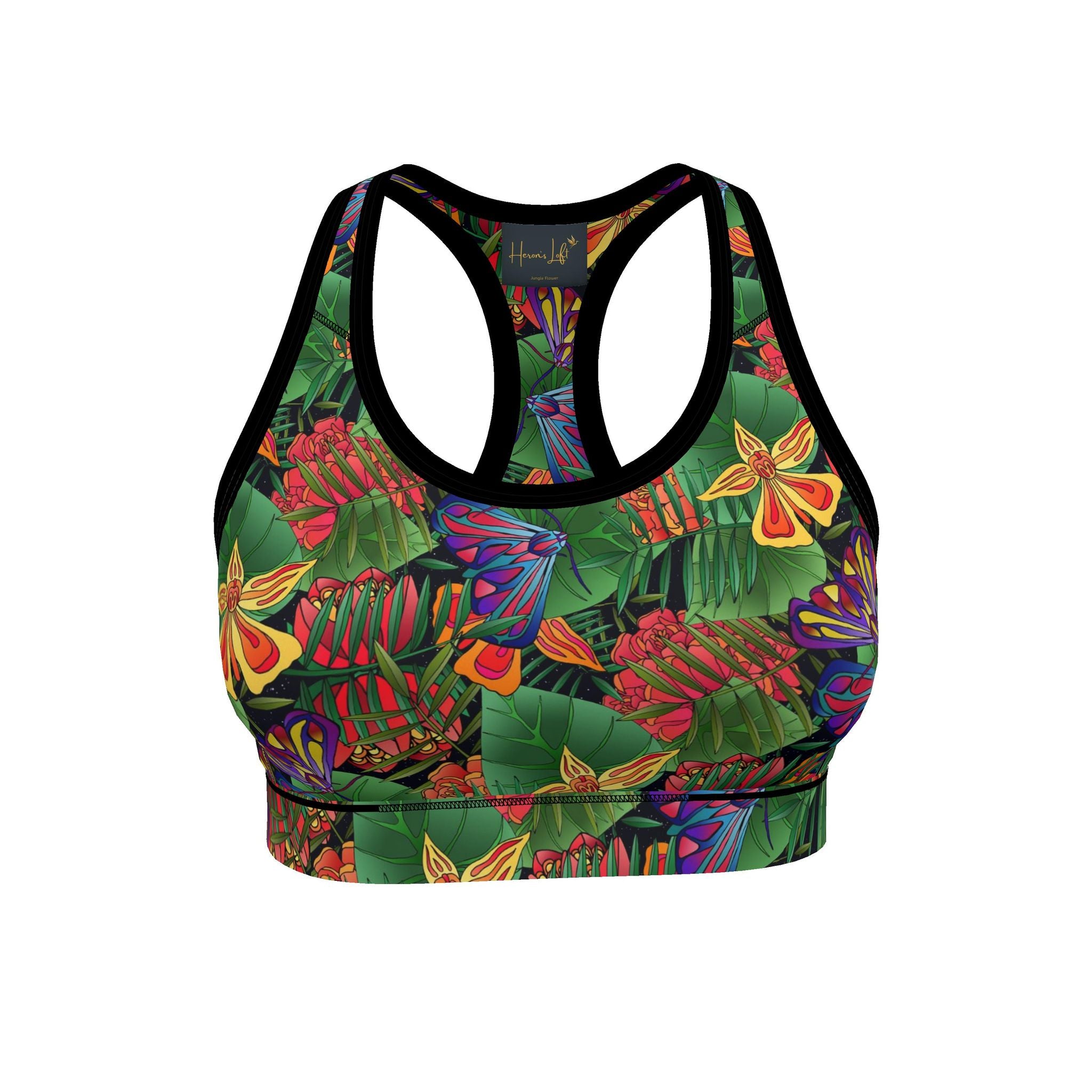 Women's Low Impact Sports Bra — Jungle Flower