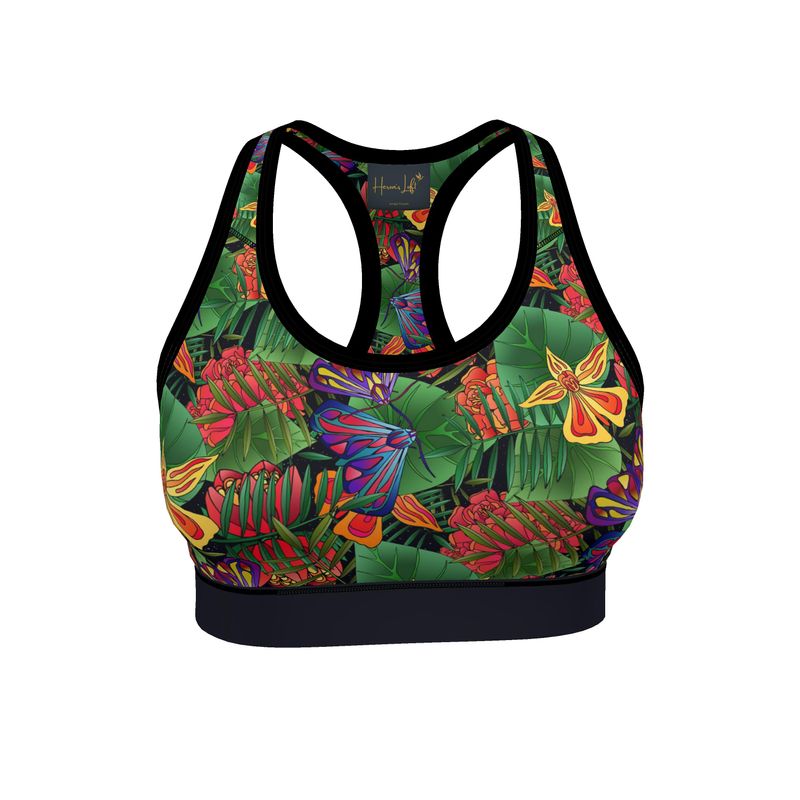 Jungle Flower Women's Low Impact Sports Bra