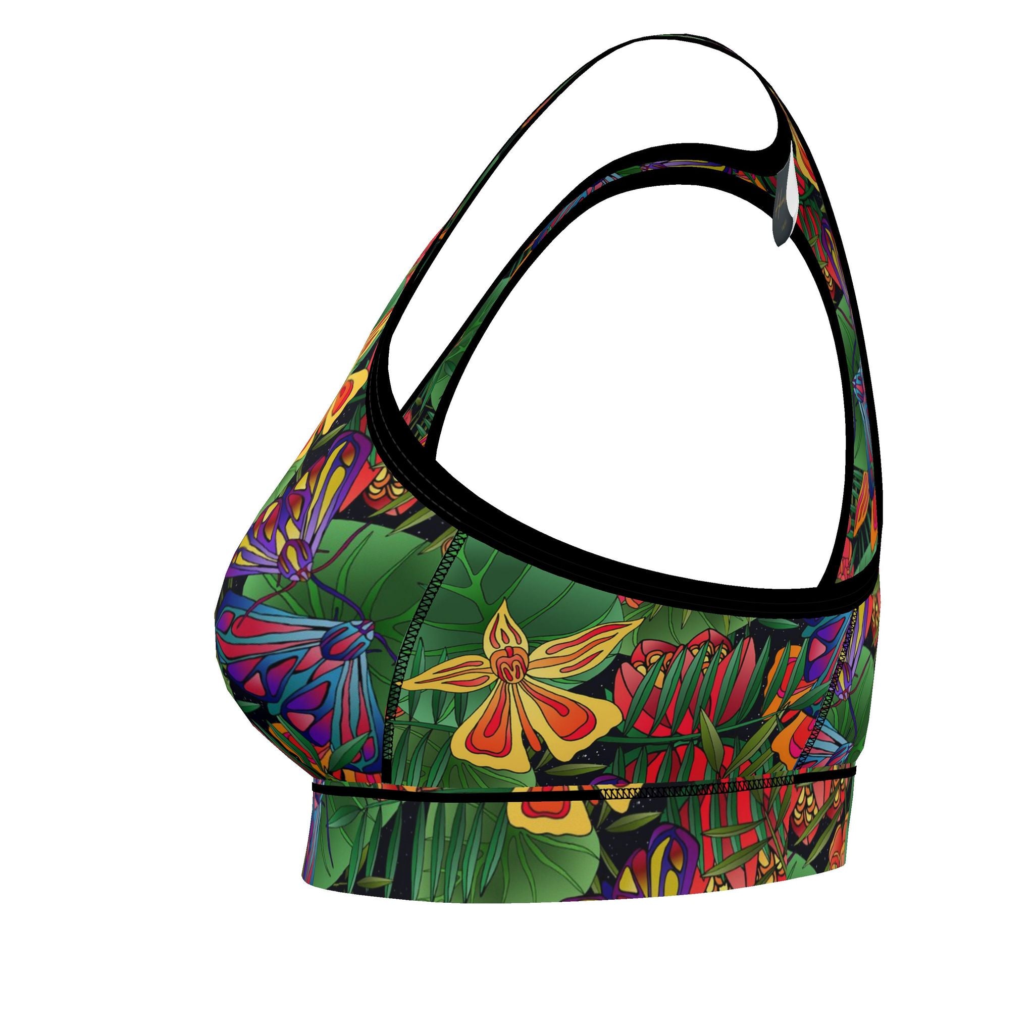 Women's Low Impact Sports Bra — Jungle Flower