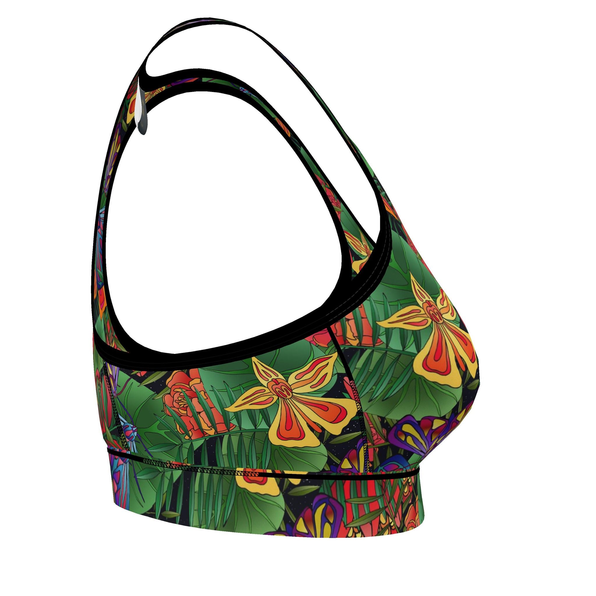 Women's Low Impact Sports Bra — Jungle Flower