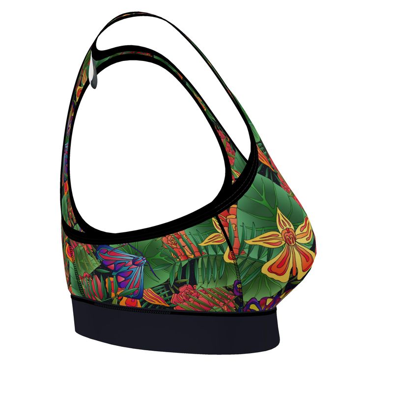 Jungle Flower Women's Low Impact Sports Bra