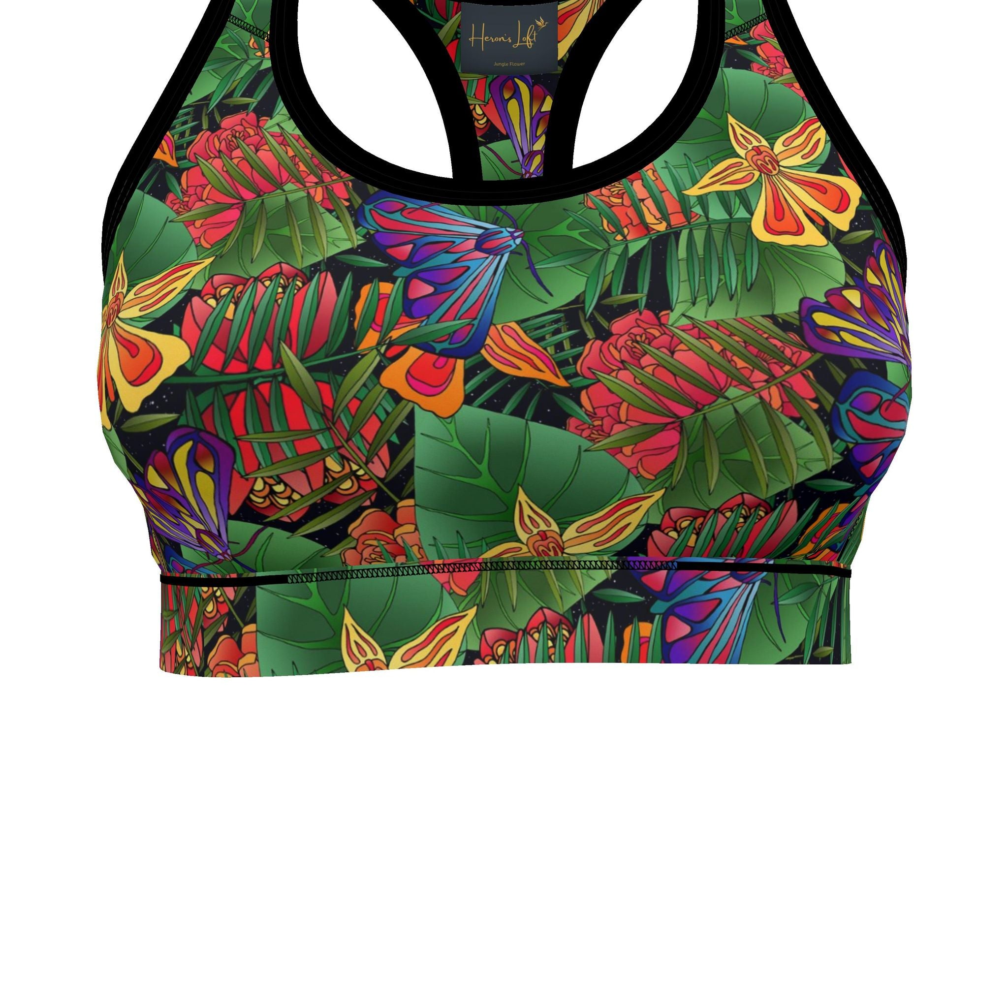Women's Low Impact Sports Bra — Jungle Flower