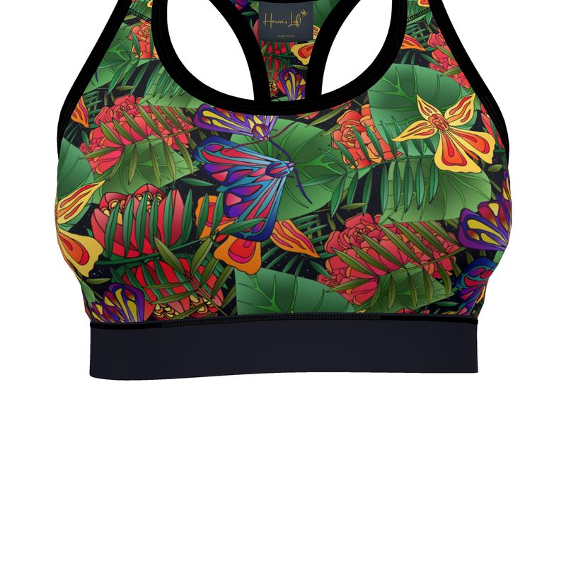 Jungle Flower Women's Low Impact Sports Bra