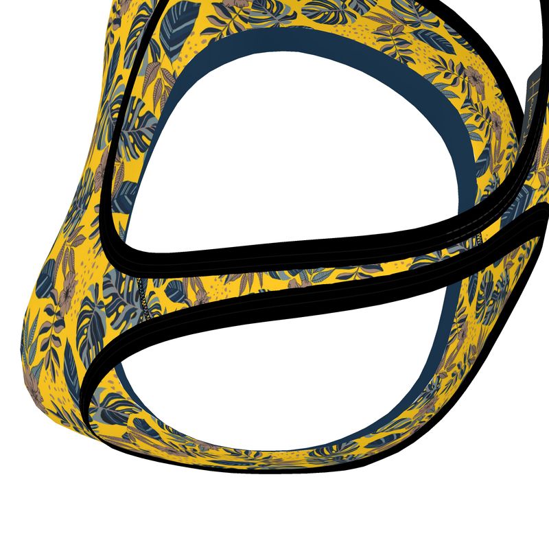 Midnight Monstera Honey Gold Women's Low Impact Sports Bra