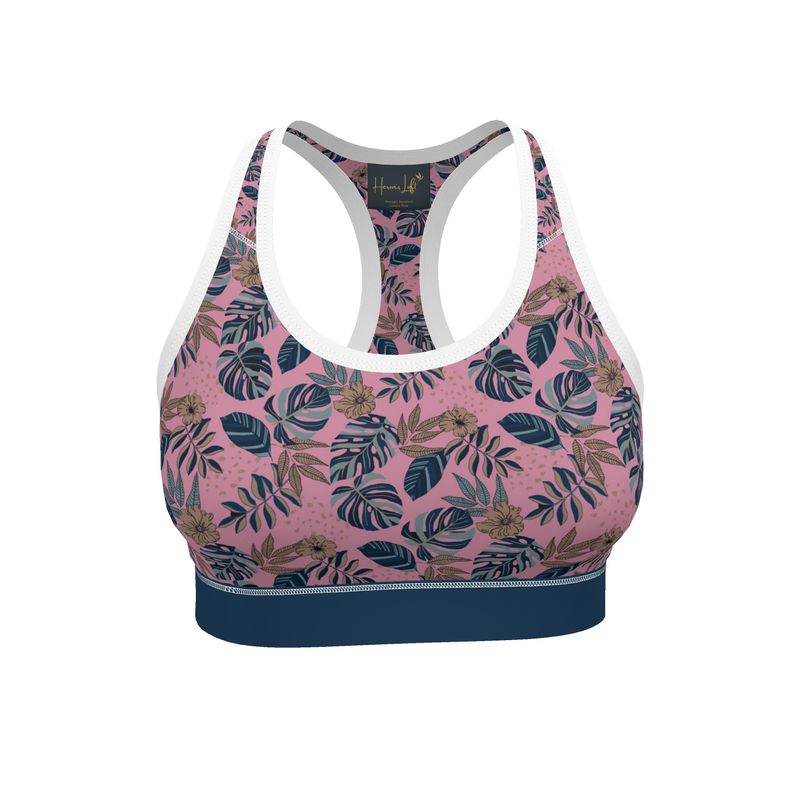 Midnight Monstera Women's Low Impact Sports Bra