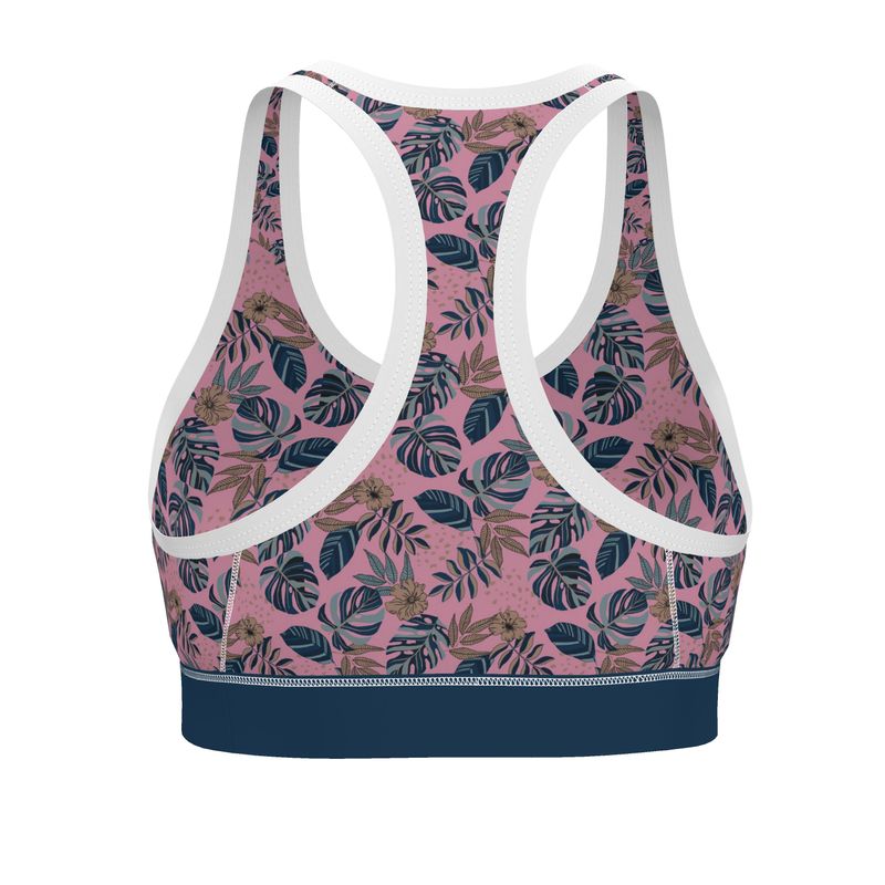 Midnight Monstera Women's Low Impact Sports Bra