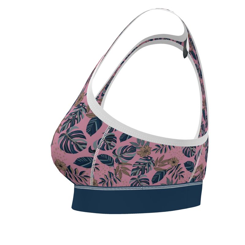 Midnight Monstera Women's Low Impact Sports Bra
