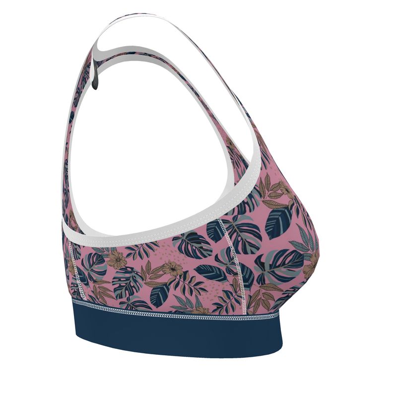 Midnight Monstera Women's Low Impact Sports Bra