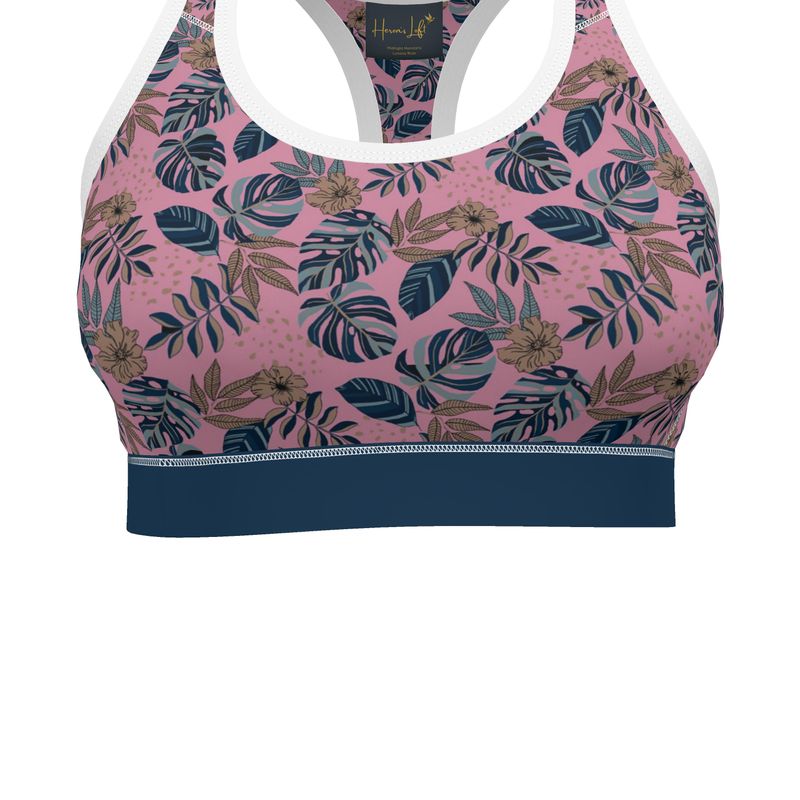 Midnight Monstera Women's Low Impact Sports Bra