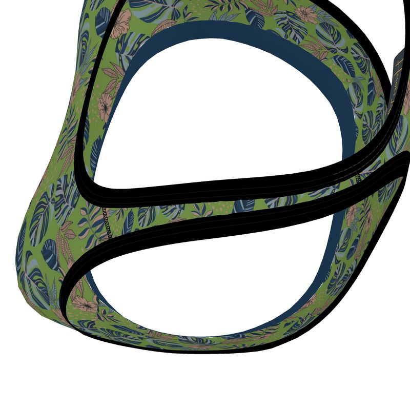 Midnight Monstera Olive Velour Women's Low Impact Sports Bra