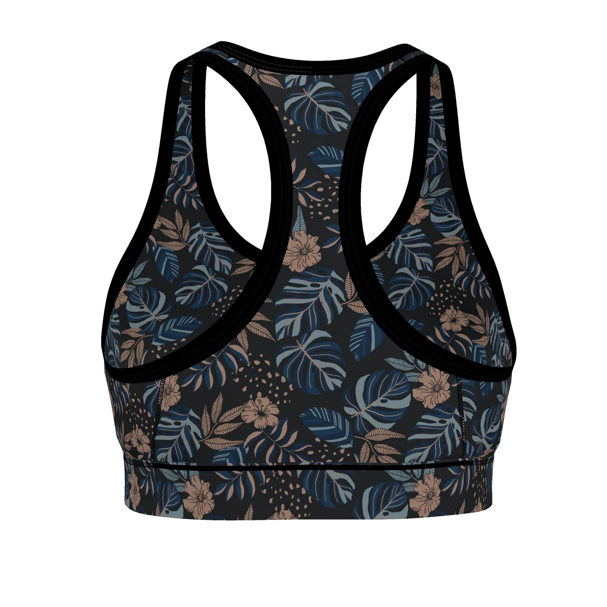 Women's Low Impact Sports Bra — Midnight Monstera
